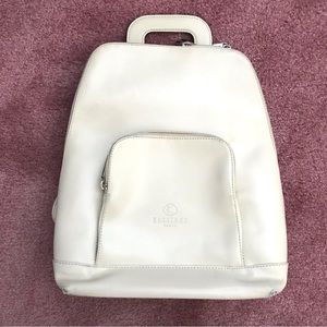 Vintage Kesslord Paris Cream Leather Backpack - Light Cream, Made in France